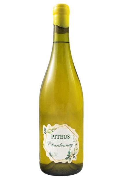 Piteus Chardonnay, goldgelber spanischer Wein mit grünen Reflexionen